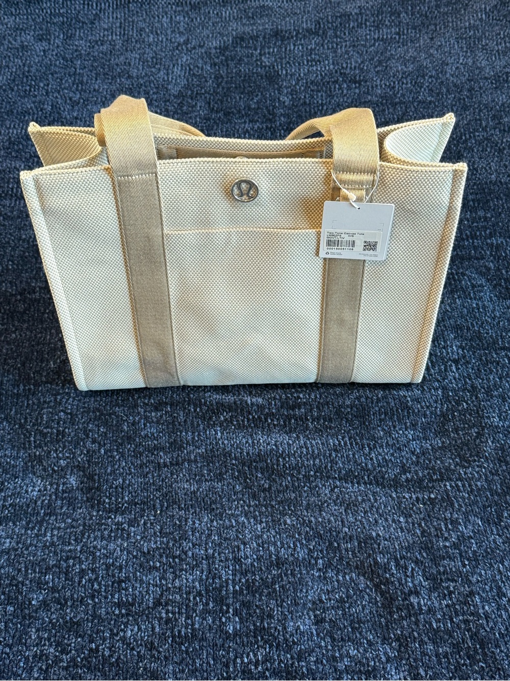 NWT Lululemon Two-Tone Canvas Tote Mojave Tan Light Ivory Bag